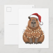 Capybara Kerstmis bijpassende grappige kerstman Feestdagenkaart (Voorkant / Achterkant)