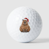 Capybara Kerstmis bijpassende grappige kerstman Golfballen (Voorkant)