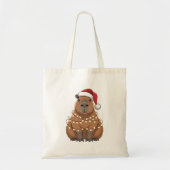 Capybara Kerstmis bijpassende grappige kerstman Tote Bag (Voorkant)