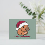 Capybara Kerstmis Briefkaart (Staand voorkant)
