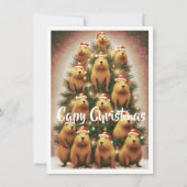 Capybara Kerstmis Feestdagenkaart (Voorkant)