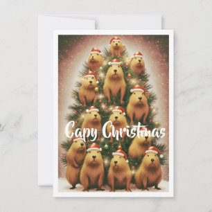 Capybara Kerstmis Feestdagenkaart