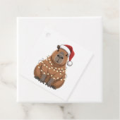 Capybara Kerstmis Grappige Kerstman Bedankjes Labels (In situ)