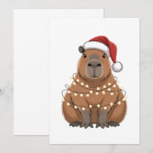 Capybara Kerstmis Grappige Kerstman Bedankkaart (Voorkant / Achterkant)