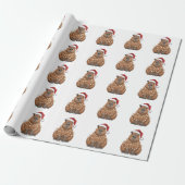 Capybara Kerstmis Grappige Kerstman Cadeaupapier (Uitgerold)