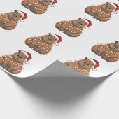 Capybara Kerstmis Grappige Kerstman Cadeaupapier (Hoek)