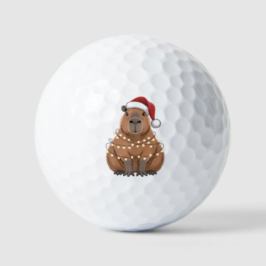 Capybara Kerstmis Grappige Kerstman Golfballen (Voorkant)