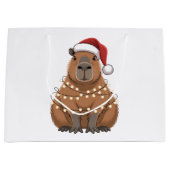 Capybara Kerstmis Grappige Kerstman Groot Cadeauzakje (Voorkant)