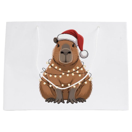 Capybara Kerstmis Grappige Kerstman Groot Cadeauzakje (Voorkant)
