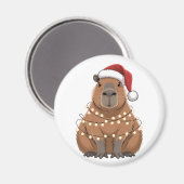 Capybara Kerstmis Grappige Kerstman Magneet (Voorkant / Achterkant)
