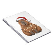Capybara Kerstmis Grappige Kerstman Notitieboek (Rechterzijde)