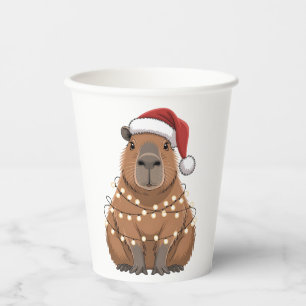 Capybara Kerstmis Grappige Kerstman Papieren Bekers