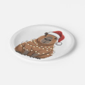 Capybara Kerstmis Grappige Kerstman Papieren Bordje (Gekanteld)