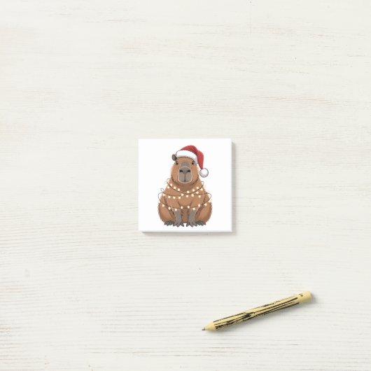 Capybara Kerstmis Grappige Kerstman Post-it® Notes (Op bureau)