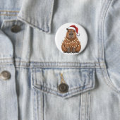 Capybara Kerstmis Grappige Kerstman Ronde Button 5,7 Cm (In situ)
