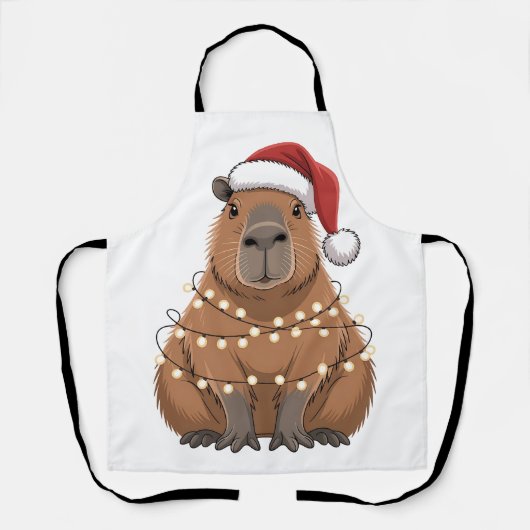 Capybara Kerstmis Grappige Kerstman Schort (Voorkant)