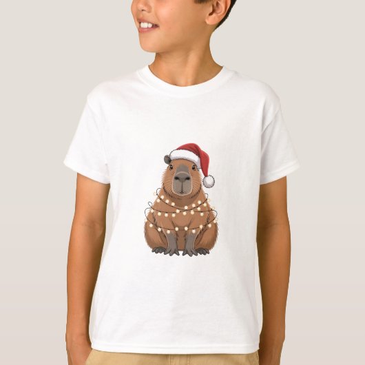 Capybara Kerstmis Grappige Kerstman T-shirt (Voorkant)