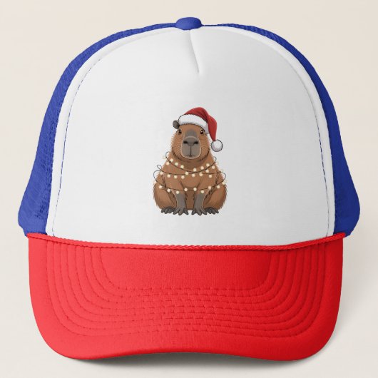 Capybara Kerstmis Grappige Kerstman Trucker Pet (Voorkant)