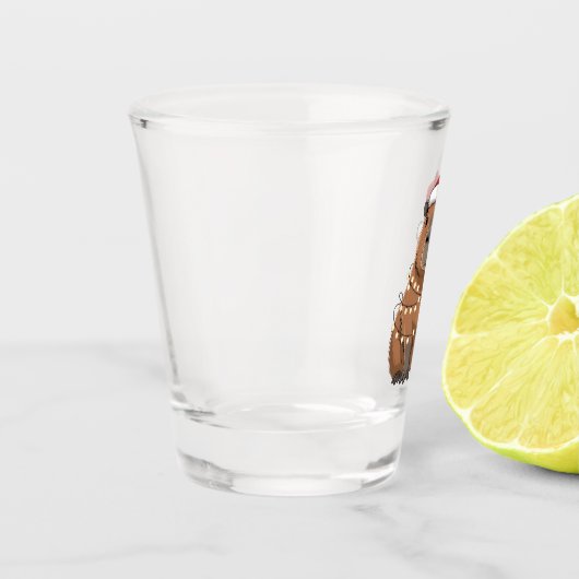 Capybara Kerstmis Grappige Sinterklaas Shot Glas (Links)