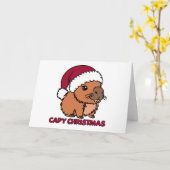 Capybara Kerstmis Kaart (Gele Bloem)