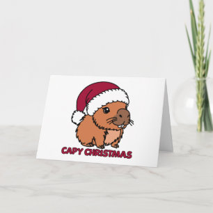 Capybara Kerstmis Kaart