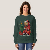 Capybara Kerstmis | Knus Winter Dieren Vakantie Trui (Voorkant volledig)