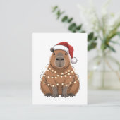 Capybara Kerstmis Matching Grappige Kerstman Uitnodiging Briefkaart (Staand voorkant)