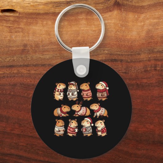 Capybara kerstmis sleutelhanger (Voorkant)