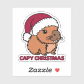 Capybara Kerstmis Sticker (Vel)