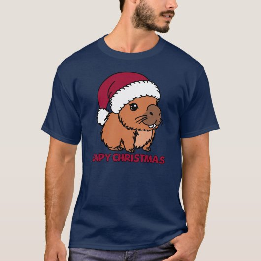 Capybara Kerstmis T-shirt (Voorkant)