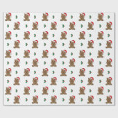 Capybara Kerstmis Winter Dieren Vakantie Cadeaupapier (Vlak)