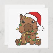 Capybara Kerstmis Winter Dieren Vakantie Feestdagenkaart (Voorkant / Achterkant)