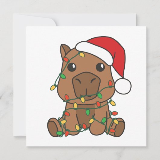Capybara Kerstmis Winter Dieren Vakantie Feestdagenkaart (Voorkant)