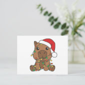 Capybara Kerstmis Winter Dieren Vakantie Feestdagenkaart (Staand voorkant)