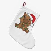 Capybara Kerstmis Winter Dieren Vakantie Grote Kerstsok (Voorkant (Hangend))