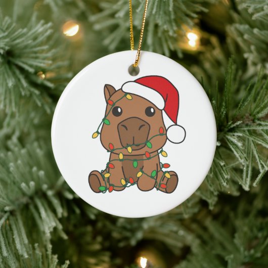 Capybara Kerstmis Winter Dieren Vakantie Keramisch Ornament (Boom)