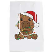 Capybara Kerstmis Winter Dieren Vakantie Medium Cadeauzakje (Achterkant)