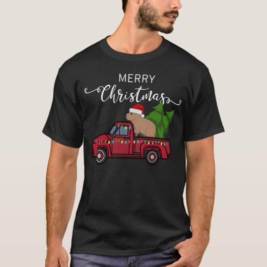 Capybara Kerstornament Truck Tree T-shirt (Voorkant)