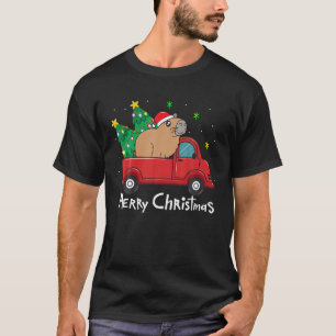 Capybara Kerstornament Truck Tree T-shirt