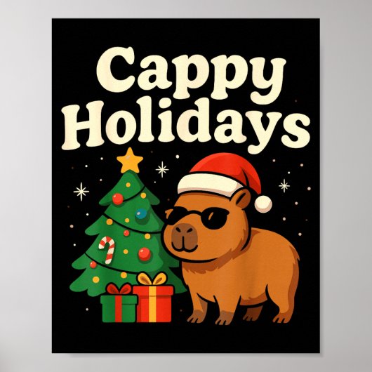 Capybara Kerstshirt, Grappige Capy Feestdagen  Poster (Voorkant)
