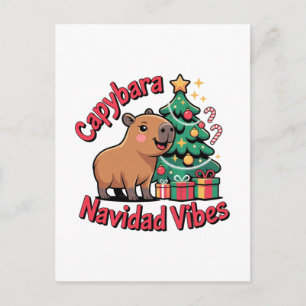 Capybara Kerststemming Kersthumor Briefkaart