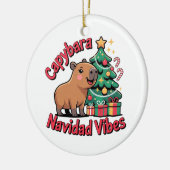 Capybara Kerststemming Kersthumor Keramisch Ornament (Links)