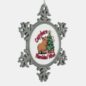 Capybara Kerststemming Kersthumor Tin Sneeuwvlok Ornament (Links)