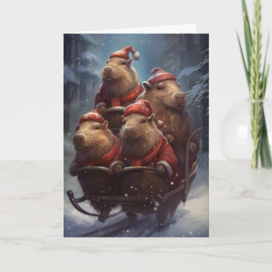 Capybara Kerstvakantie Capy Kaart (Voorkant)