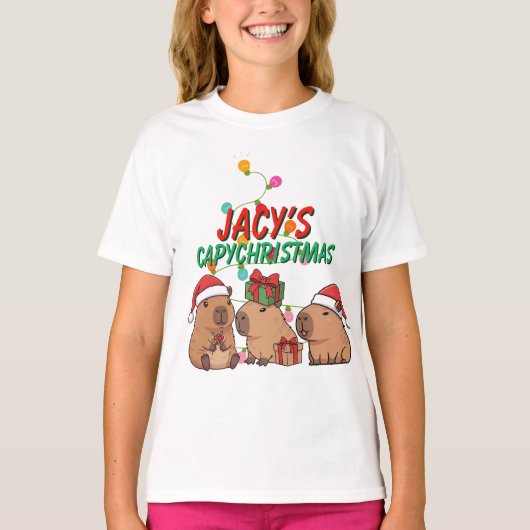 Capybara Kerstvakantie T-shirt (Voorkant)