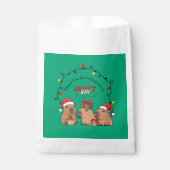 Capybara Kerstverlichting Verjaardagsfeestje Bedankzakje (Voorkant)