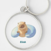 Capybara Keychain – Cute & Calm Design for Kids (Voorkant)