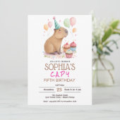 Capybara kinderverjaardag kaart (Staand voorkant)