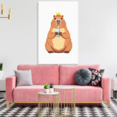 Capybara King Canvas, Cute Dieren Muurkunst voor K Canvas Afdruk (Insitu (Woonkamer))