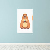 Capybara King Canvas, Cute Dieren Muurkunst voor K Canvas Afdruk (Insitu (Houten vloer))